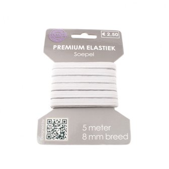 Premium elastiek 8 mm wit