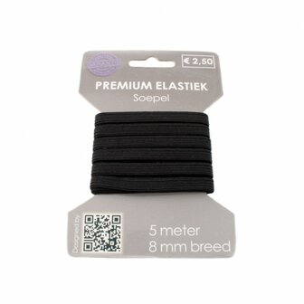 Premium elastiek 8 mm zwart