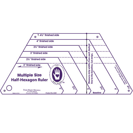 Multi-Size Half-Hexagon Ruler,
