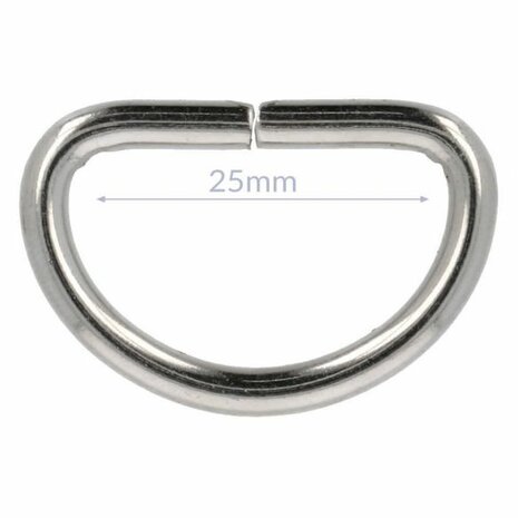 D-Ringen metaal 25 mm