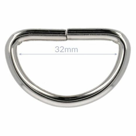 D-Ringen metaal 32 mm
