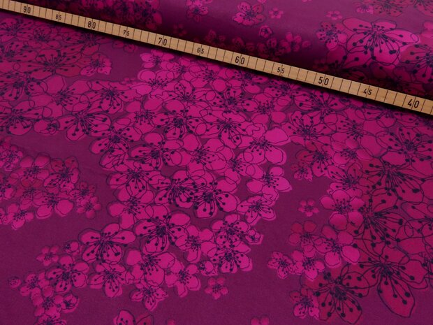 Softshell Bloemenweide Fuchsia