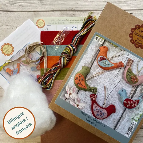 Borduurpakket &ndash; Folk Geborduurde Vogels van Corinne Lapierre