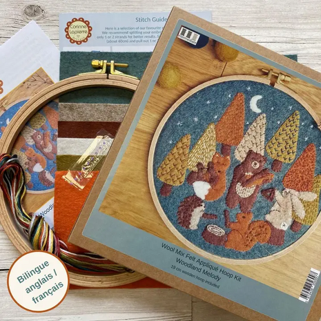 Borduurpakket &ndash; Woodland Melody Vilt Applicatie Hoop Kit