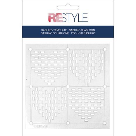 ReStyle Sashiko sjabloon harten patroon maat 10 x 10 cm