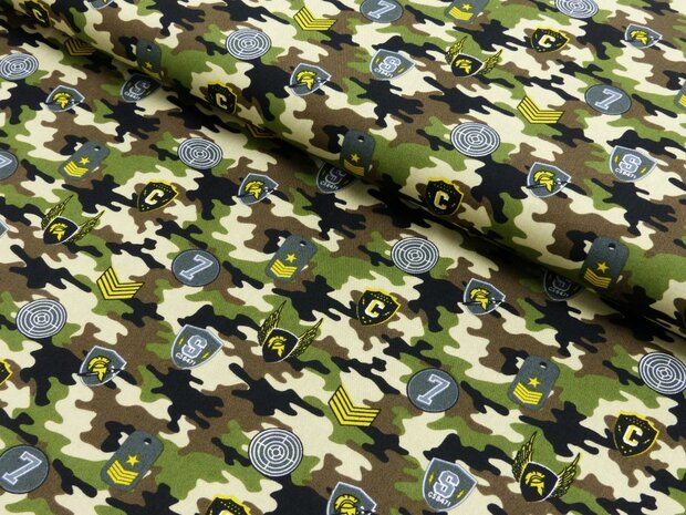 Poplin katoen Army