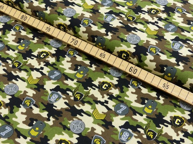 Poplin katoen Army