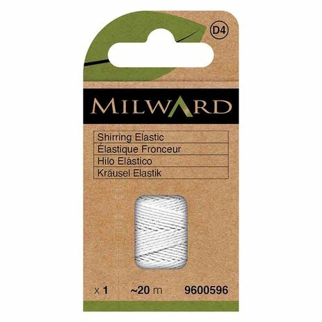 Milward Rimpelelastiek op klos 0,75mm wit