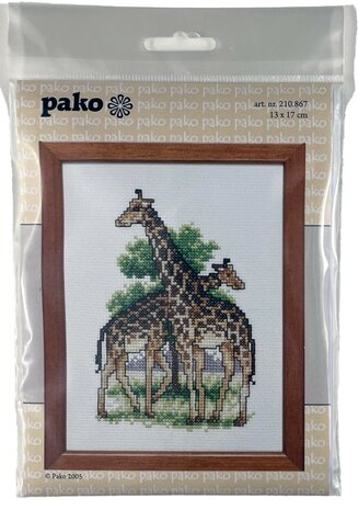 Borduurpakket van twee giraffen