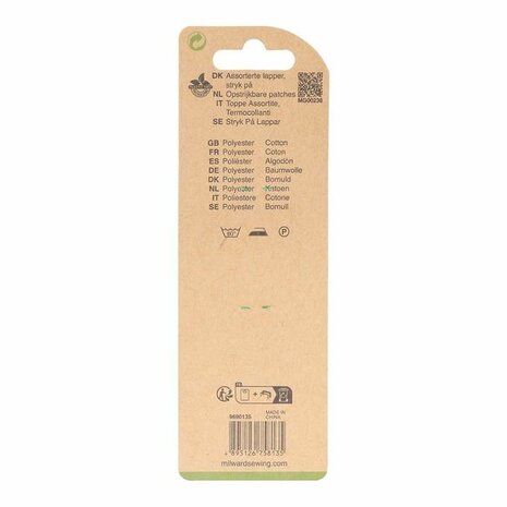 Milward opstrijkbare verstelstukken – 10 mini patches katoen/polyester
