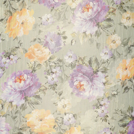 Katoenen stof met metallic draad – Digitale bloemenprint