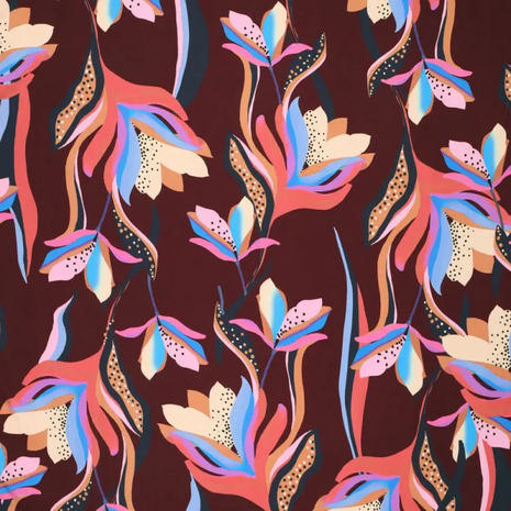 Viscose-elastaan stof – Dancing Tulips