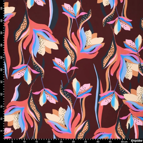 Viscose-elastaan stof – Dancing Tulips