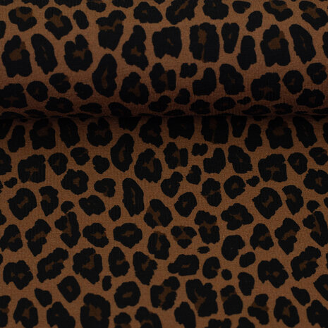 Tricot met panterprint – Zachte rekbare stof, 150 cm breed