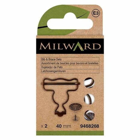 Milward tuinbroeksluiting brons – 40 mm, haak en knoop