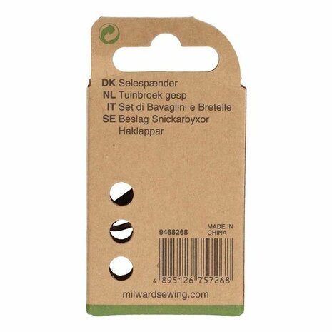 Milward tuinbroeksluiting brons – 40 mm, haak en knoop