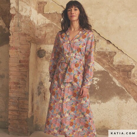 Katia Popeline Bloemenprint – 100% katoen, Oeko-Tex