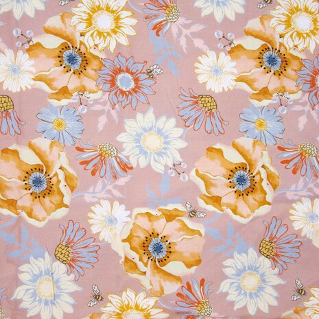 Bee Different – 100% Viscose Bloemenstof | Katia Fabrics
