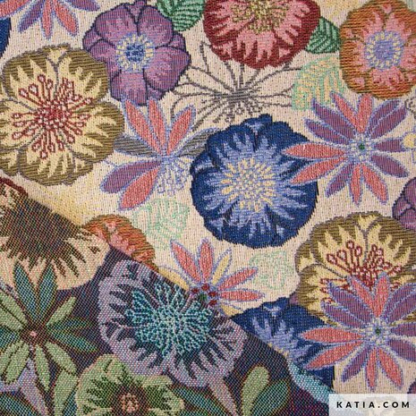Katia Flowers Jacquard &ndash; Luxe Bloemen Stof voor Kleding & Decoratie