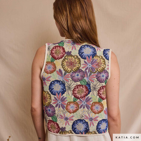 Katia Flowers Jacquard &ndash; Luxe Bloemen Stof voor Kleding & Decoratie