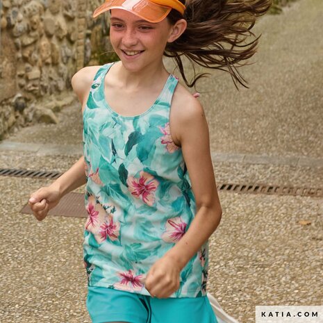 Sport Print T shirt Hibiscus