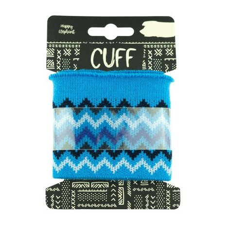 cuff jacquard chevron aqua-marine