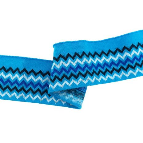 cuff jacquard chevron aqua-marine