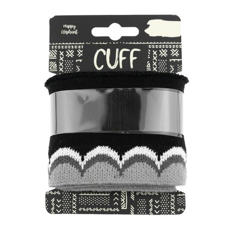 cuff jacquard waves black - ligth grey