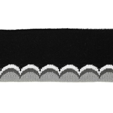 cuff jacquard waves black - ligth grey