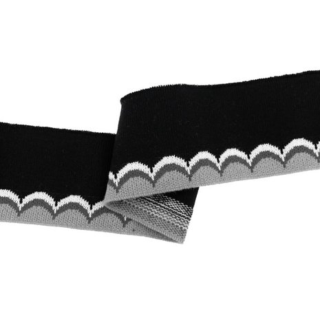 cuff jacquard waves black - ligth grey