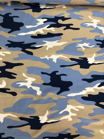 Tricot camouflage licht blauw