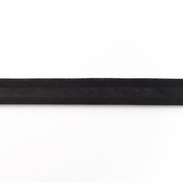 Biasband katoen 3 meter zwart