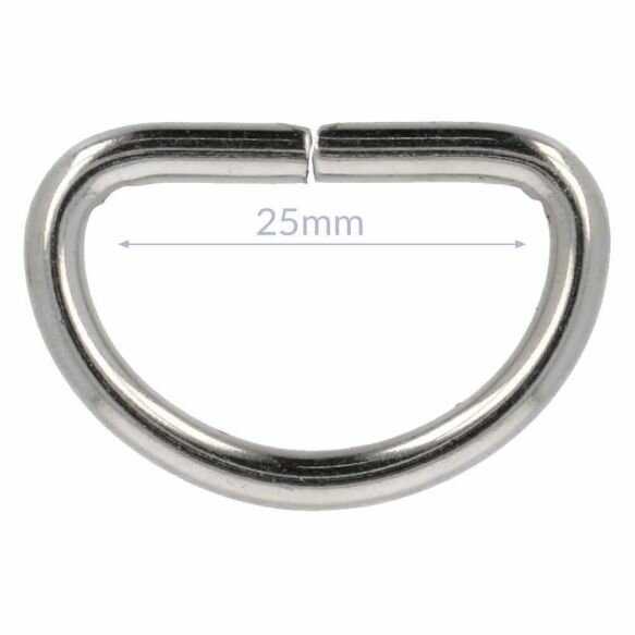 D-Ringen metaal 25 mm