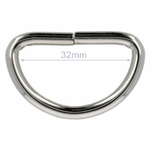 D-Ringen metaal 32 mm