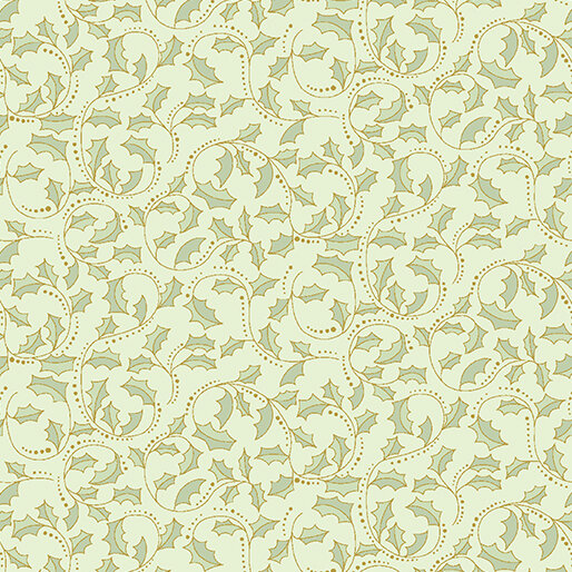 A Festive Medley, Golden Leaf Scroll Light Teal