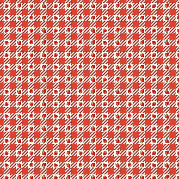 Berry Sweet Strawberries on Plaid Red