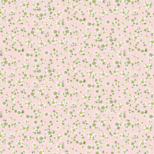 Berry Sweet Strawberry Blossoms Pink