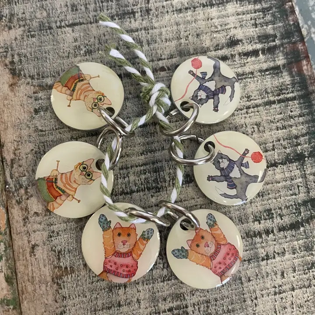 Kittens In Mittens Stitch Markers (set van 6)
