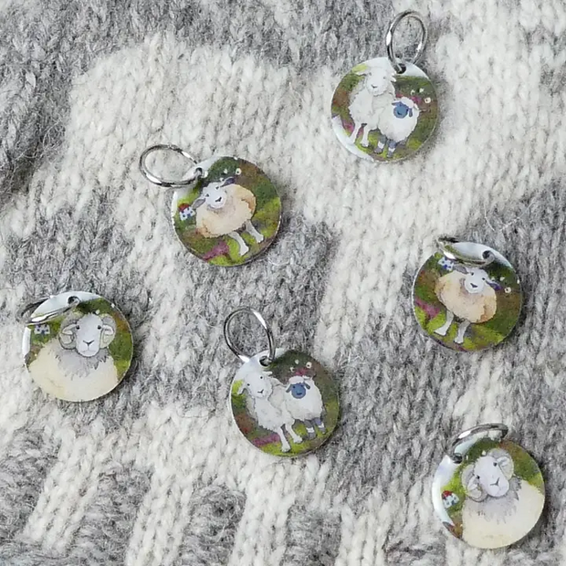 Stitch Markers met vilten schapen (set van 6)