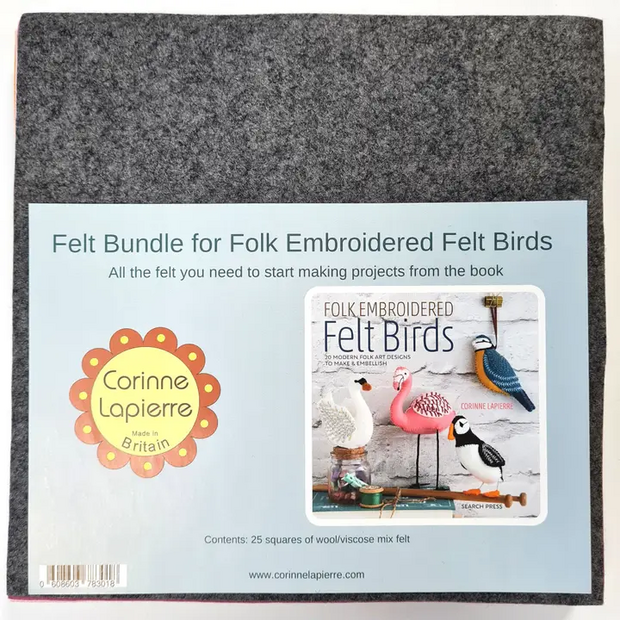 Felt Bundle For Folk Embroidered Birds Book