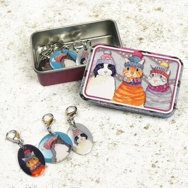 Cats in Hats stekenmarkeerders in een zakblikje