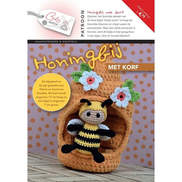 Cute Dutch patronen boekje Honingbij met korf