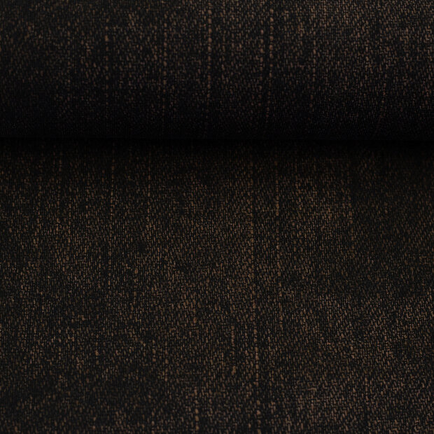 French Terry denimlook donkerbruin &ndash; 150 cm breed