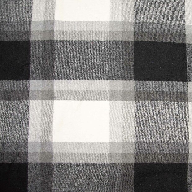 Plaid Irish Flanel Winter &ndash; Geruite flanel zwart-wit-grijs | Katia Fabrics
