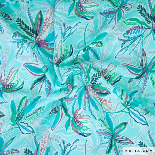 Rayon Chalis print Tortoise leaves