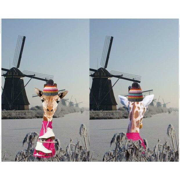 Stenzo digitaal paneel giraffe met sjaal