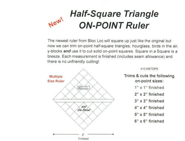 Half square triangle on point ruler