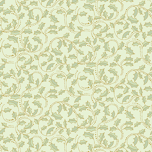 A Festive Medley, Golden Leaf Scroll Light Teal