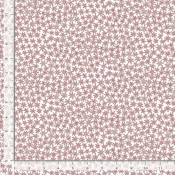 Garden Redwork Ditsy Floral Outline CD3102 White