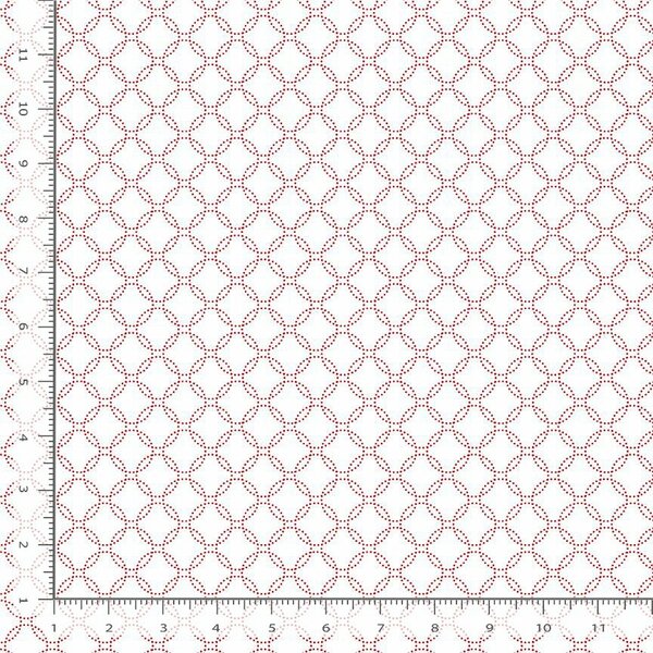 Garden Redwork Geo Dotted Circle CD3104 White